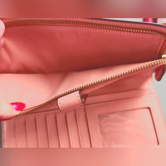Coach Pink Taffy Leather Wallet - Picture 6 of 6